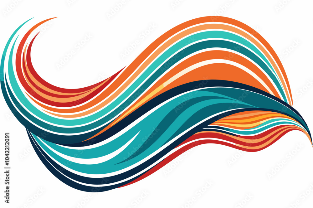 Obraz premium Abstract Waves Line Art Illustration