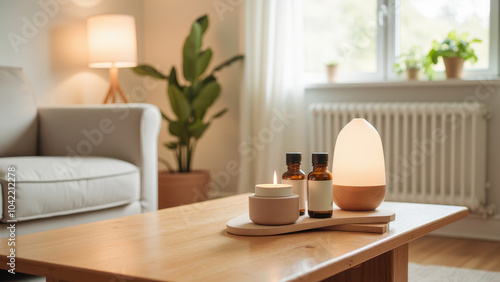 Relaxing Aromatherapy Setup in Modern Living Room