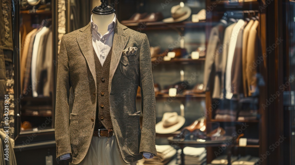 Men's Suit Displayed in a Store Window Men's Suit Displayed in a Store Window