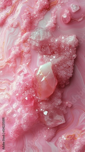 Beautiful pink and gray marble texture with golden veins and mineral inclusions