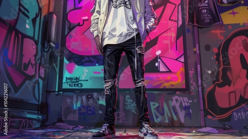 Streetwear Fashion in Urban Setting photo