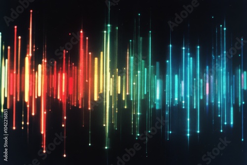 Vibrant sound wave representation showing diverse frequencies and amplitudes ...