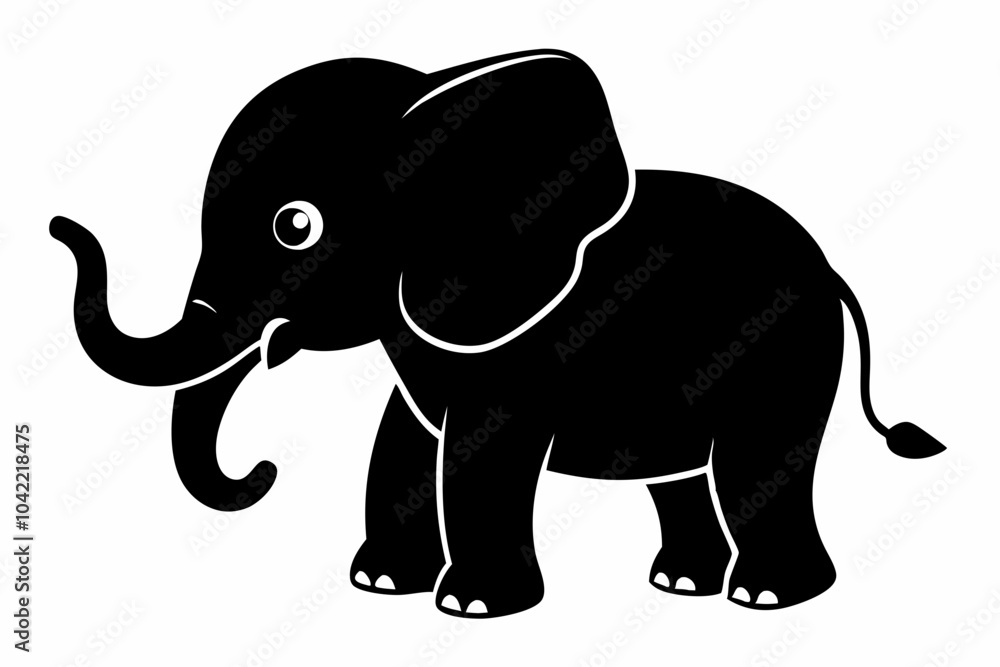 Baby elephant silhouette vector, elephant silhouette Baby elephant silhouette vector, elephant silhouette