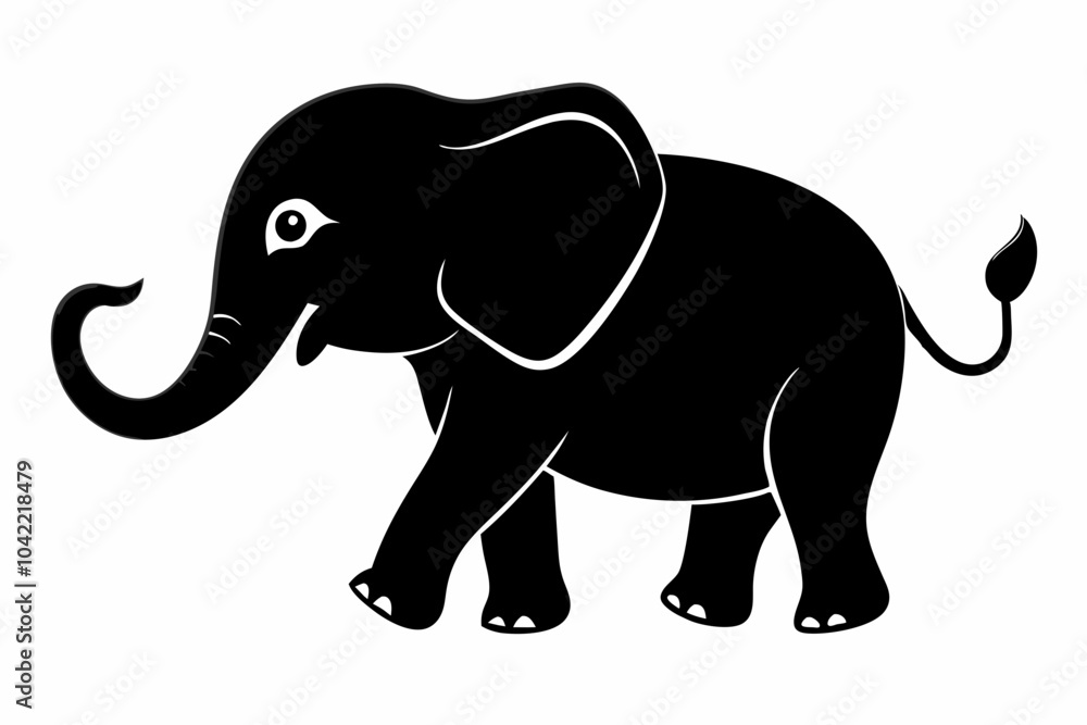 Baby elephant silhouette vector, elephant silhouette Baby elephant silhouette vector, elephant silhouette