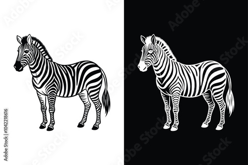 Zebra vector illustration silhouette vector icon design on white background.