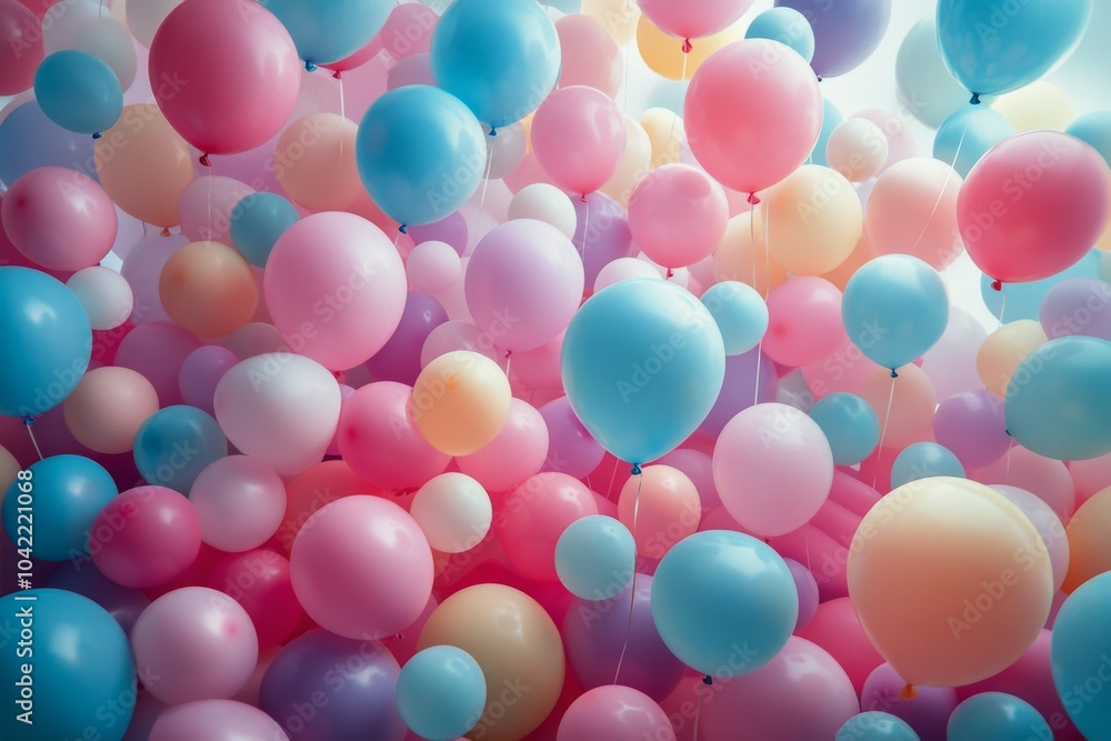 Colorful balloons fill the sky during a joyful outdoor celebration on a sunny day Colorful balloons fill the sky during a joyful outdoor celebration on a sunny day