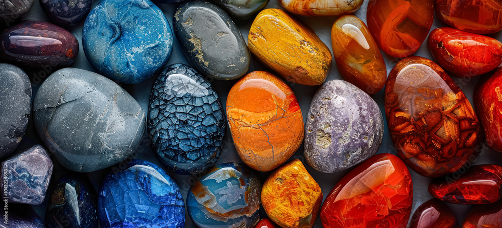 3 Colorful Rocks Collection of colorful rocks with a blue one in the middle. The rocks ...