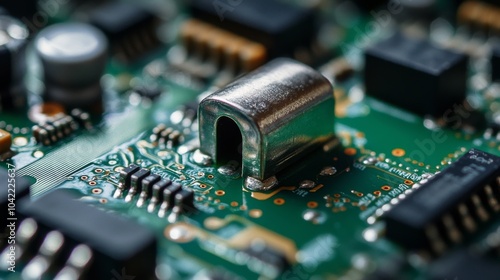 A digital lock placed on a microprocessor showcasing cybersecurity concepts i...