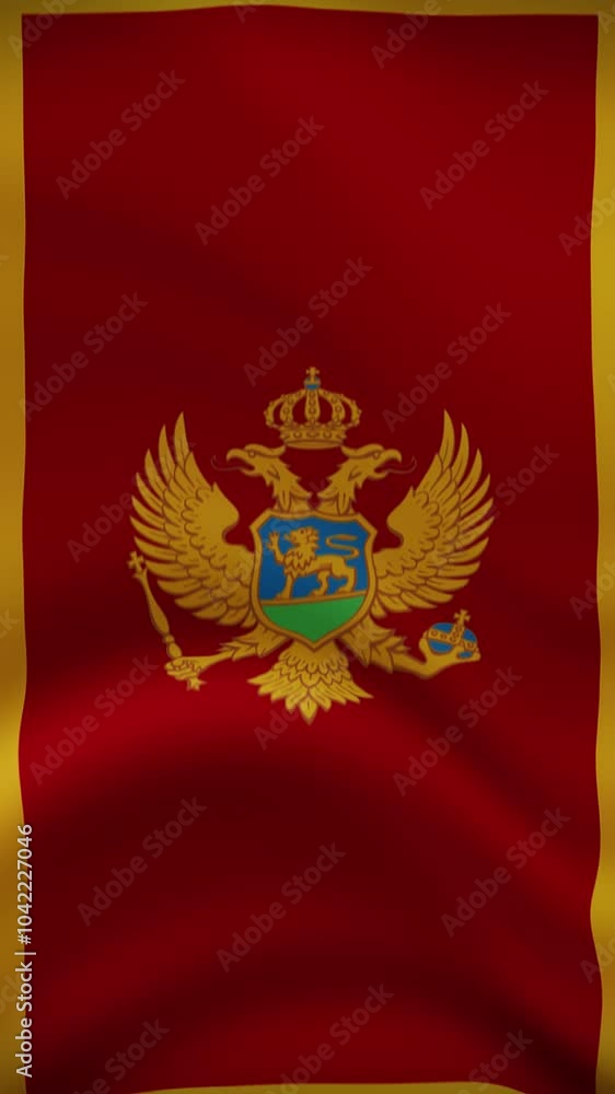 Montenegro Waving Flag in Vertical Orientation. Realistic Flag Animation. Seamless Loop Background. Montenegro Waving Flag in Vertical Orientation. Realistic Flag Animation. Seamless Loop Background.