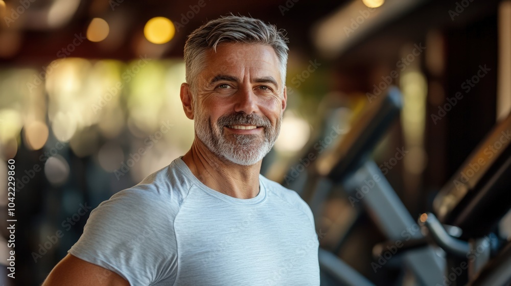 Active Mature Male in Fitness Environment Active Mature Male in Fitness Environment
