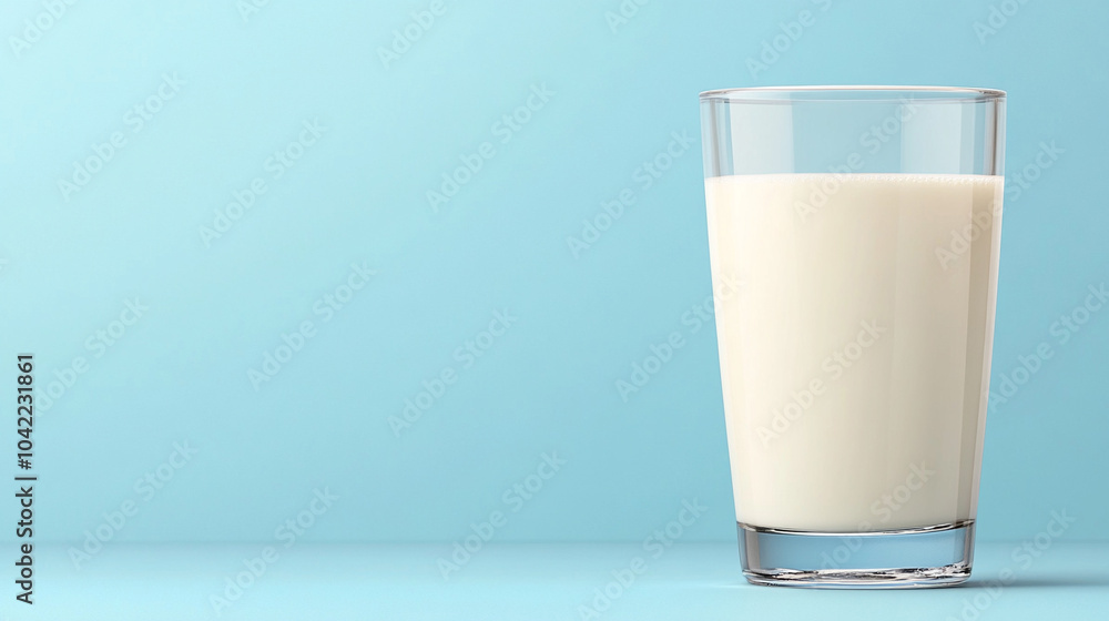 Realistic clear glass of milk isolated Realistic clear glass of milk isolated