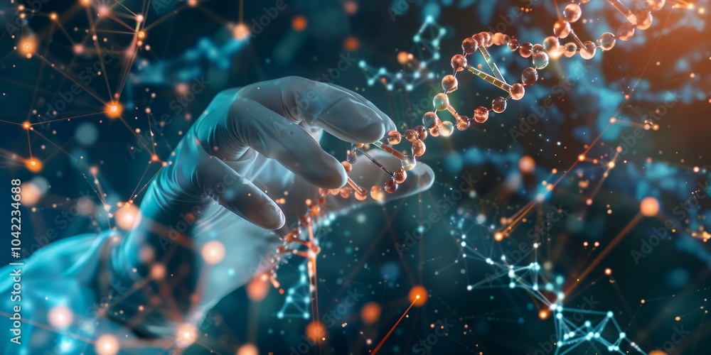 DNA Helix in a Scientist's Hand DNA Helix in a Scientist's Hand