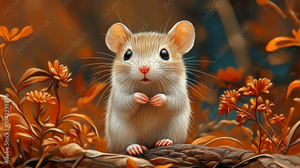 Cute Mouse in Nature: Close Up Portrait of a Small Rodent Cute Mouse in Nature: Close Up Portrait of a Small Rodent