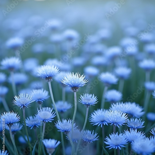 Background full of tiny pale blue cornflowers creating a fresh and calming summer field photo