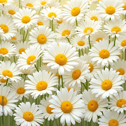 Fresh white daisies with yellow centers creating a playful floral background