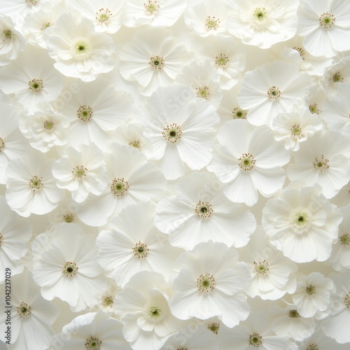 Ethereal white anemone flowers on a soft background