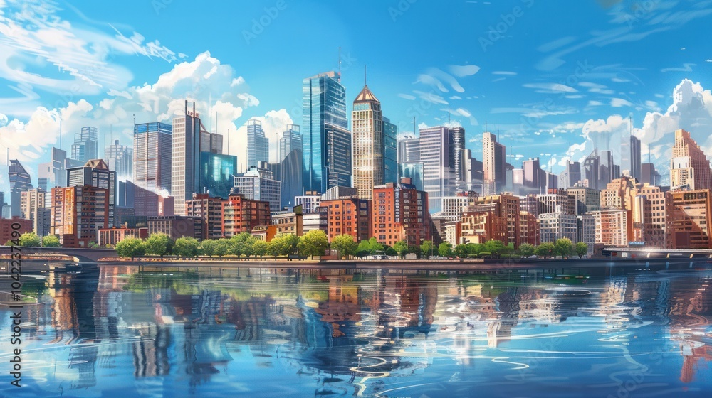 Fototapeta premium Cityscape Reflections