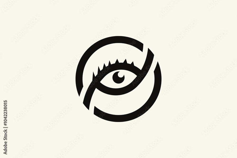 Obraz premium Eye logo icon design vector simple