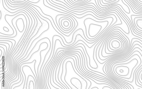 Topographic map. Geographic mountain relief. Abstract lines background. Contour maps. Vector illustration, Modern design with White background with topographic wavy pattern