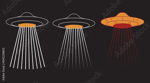 Funny Retro Vintage UFO Alien T-shirt Design And flying saucer UFO simple vector UFO icon and logo Design