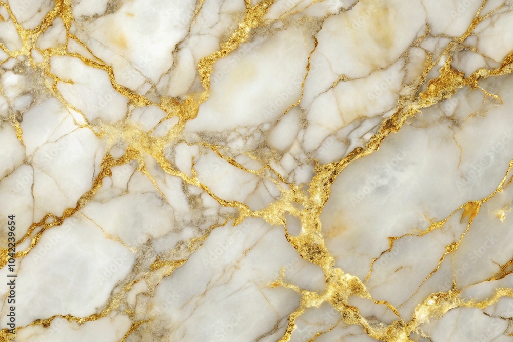 Fototapeta premium reflected seamless marble texture, elegant veins, gold, white, intricate patterns, shimmering color