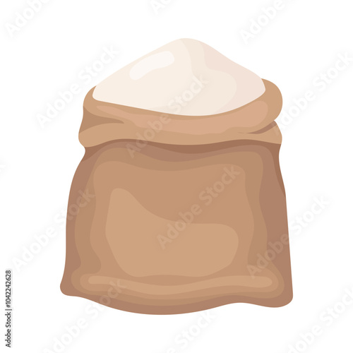 Vector illustration of a sack of flour isolated on white.