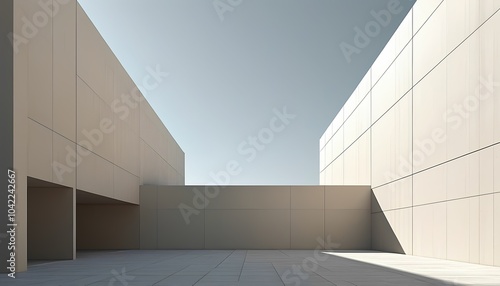 Minimalist Architecture with Sharp Lines and Monochrome Palette