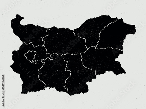 bulgaria vintage icon map. Vintage bulgaria map with regions isolated on white background.