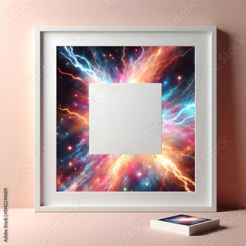 Beautiful photo frame mockup for walls and tiles photo