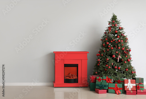 Christmas tree with ornamen...