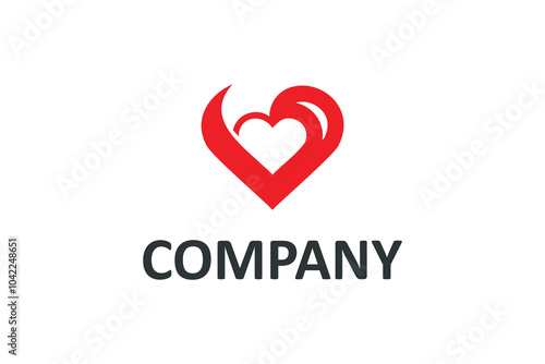 Simple Love hearts logo vector design template