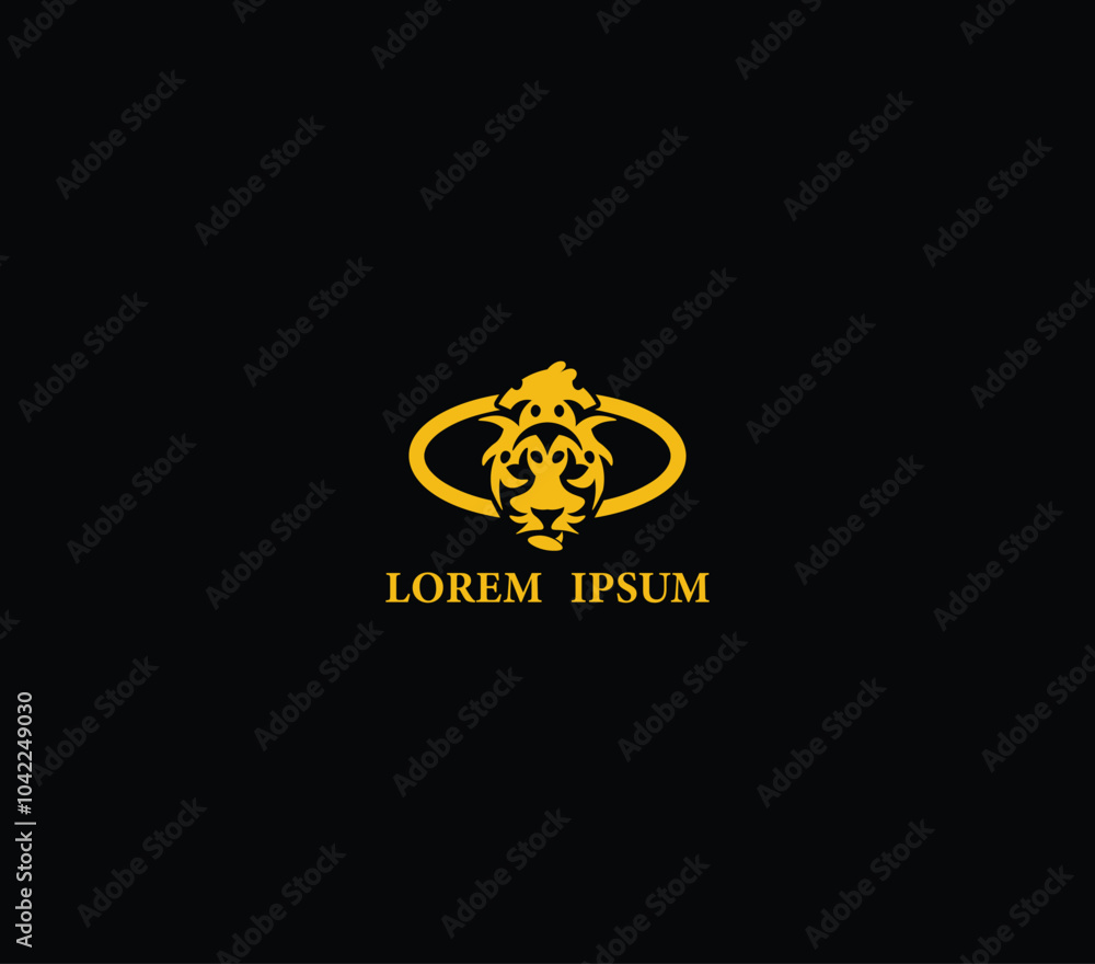 Fototapeta premium Luxurious golden leopard logo symbolizing power and prestige, ideal for premium brands, businesses, and elite corporate identities. Elevate your brand with this regal emblem!