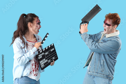 Young couple dressed for Ha...