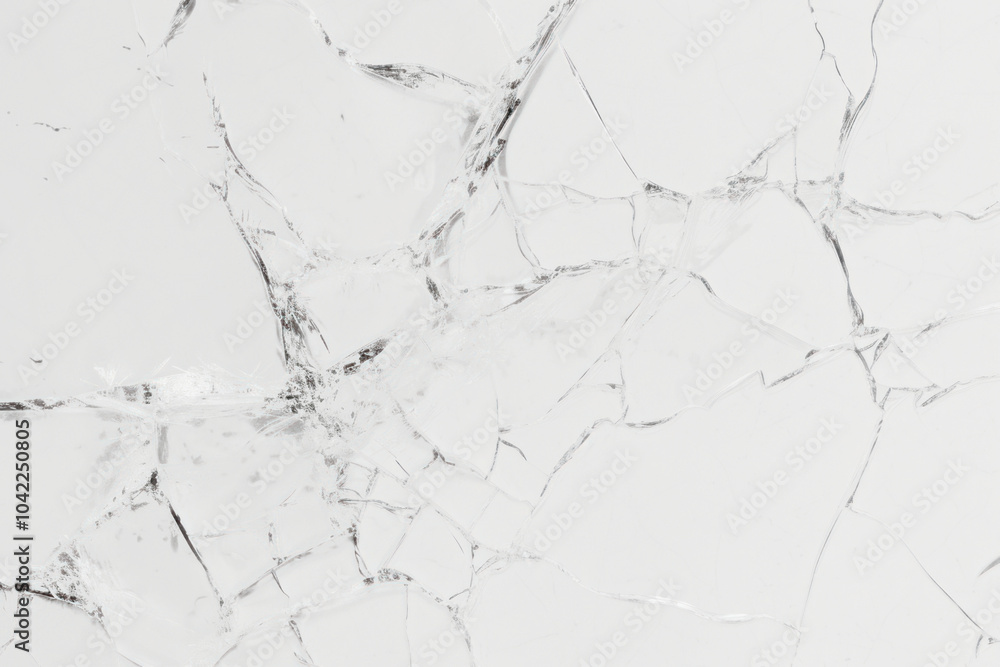 Fototapeta premium Cracked glass abstract png texture overlay effect, transparent background