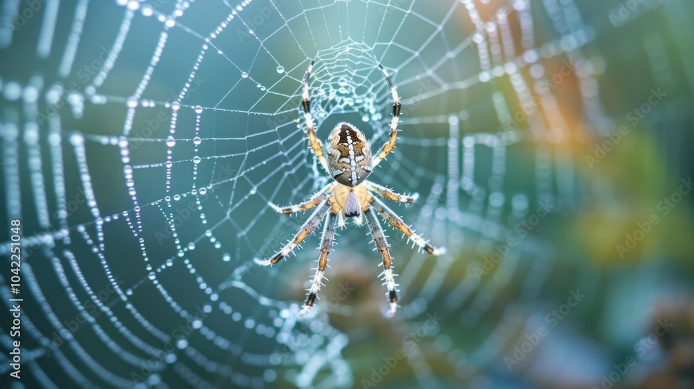 Spider Web With Dew Drops Spider Web With Dew Drops
