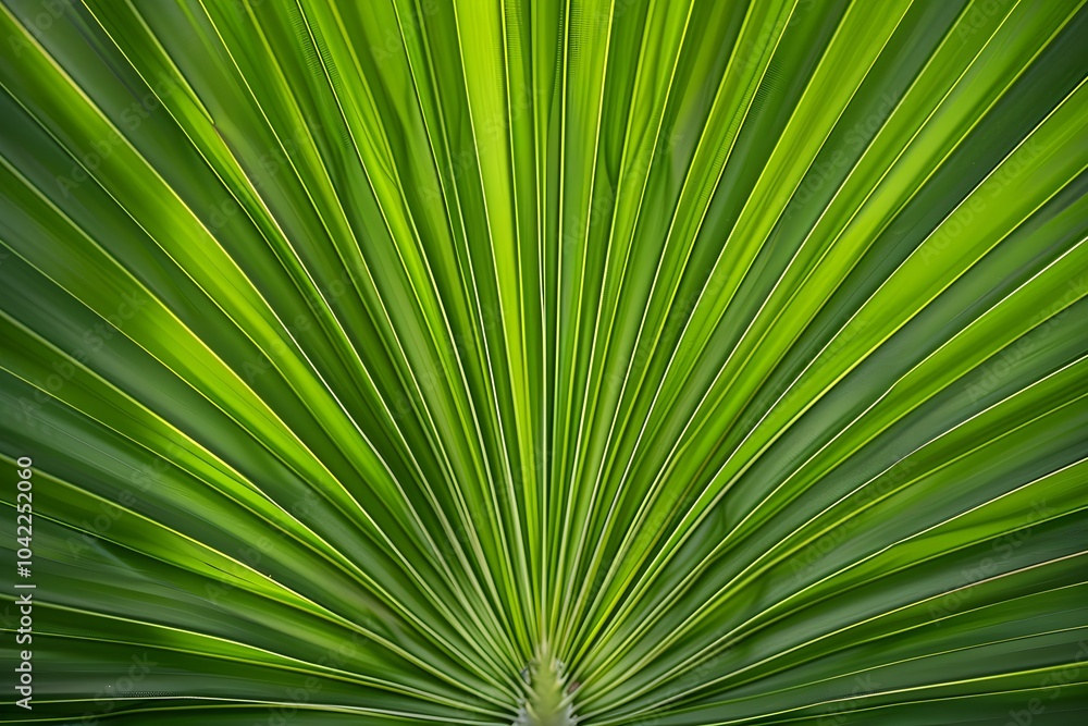 Fototapeta premium A close up of a green palm leaf