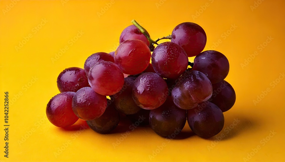 Grapes on a yellow background Grapes on a yellow background