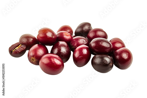 Wallpaper Mural Fresh coffee cherries, vibrant red and purple, showcasing organic produce for culinary use,Isolated on transparent background Torontodigital.ca