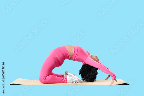 Sporty adult woman practici...