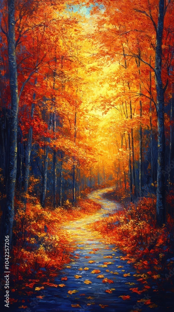 Autumn Forest Path Illustration Autumn Forest Path Illustration