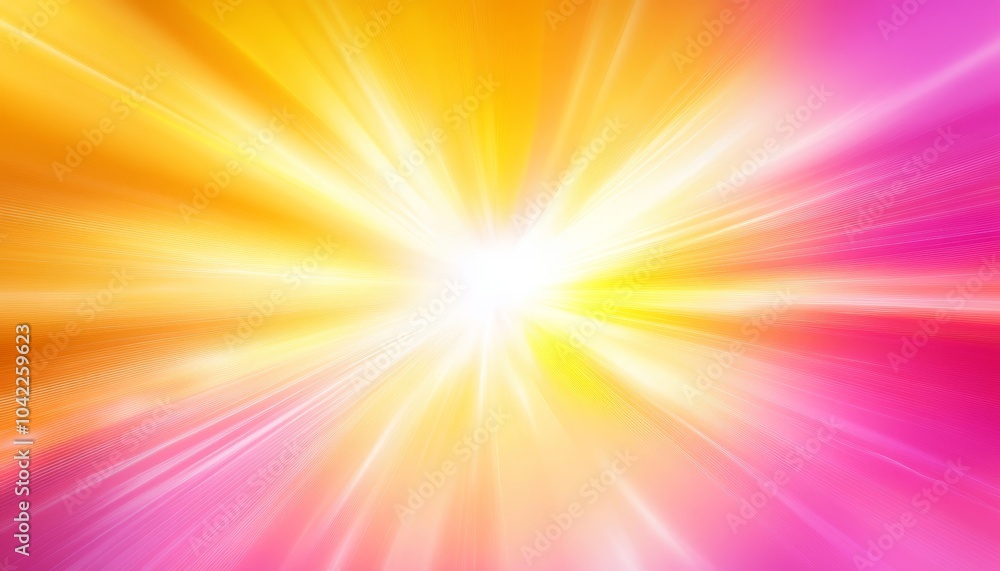 Obraz premium Abstract Sunburst Background with Yellow and Pink Colors, abstract, background, sunburst