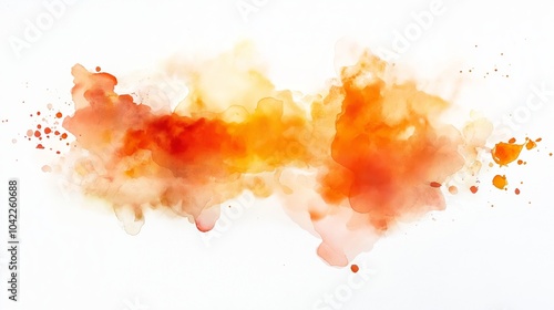 abstract creative background: volumetric multi-colored orange colorful smoke with smooth transitions on a white background