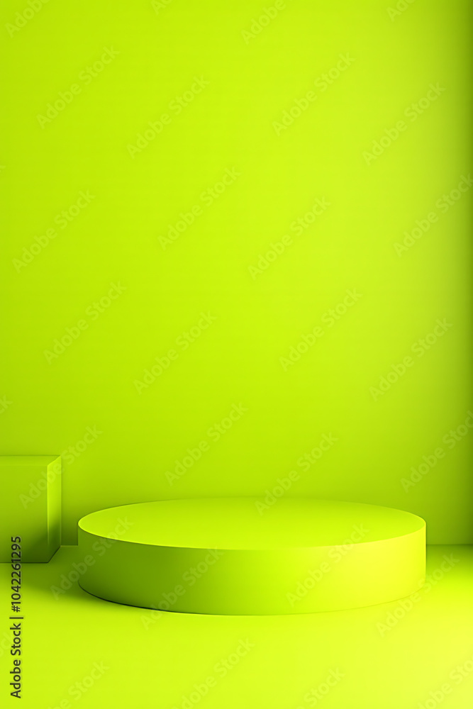 green podium rendered yellow festive modern scene ads tech shows cosmetics green podium rendered yellow festive modern scene ads tech shows cosmetics
