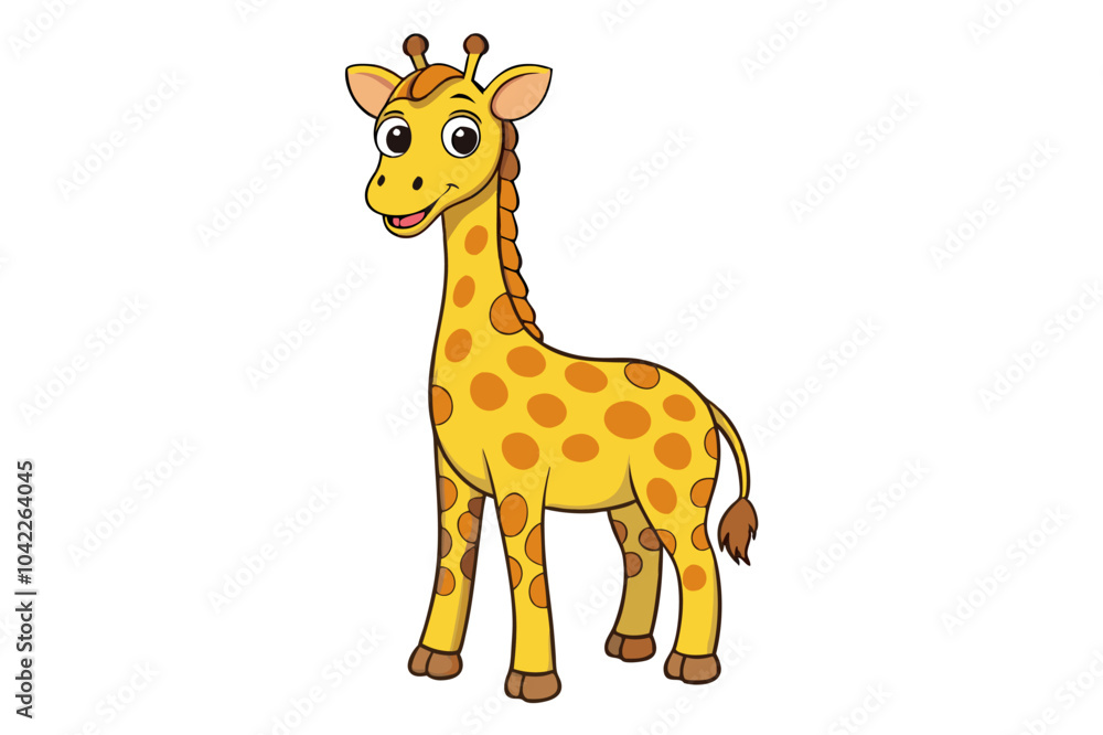 Fototapeta premium Giraffe cartoon vector vector illustration