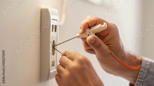 Electrician Installing Wire in a Socket