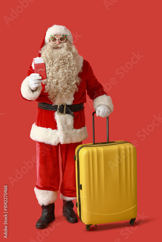Santa Claus with suitcase, ...