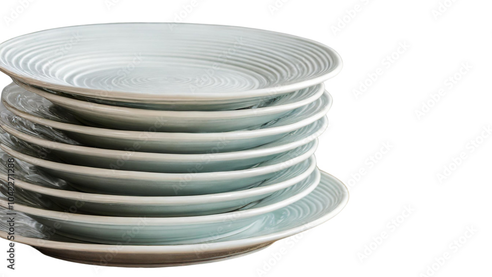 Stack of Clean White Plates Neatly Arranged, Isolated on Transparent Background for Kitchen Product Photography
Stack of Clean White Plates Neatly Arranged, Isolated on Transparent Background for Kitchen Product Photography