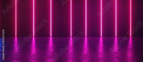 Wallpaper Mural Pink Neon Lights Reflecting On Dark Wet Floor. Torontodigital.ca