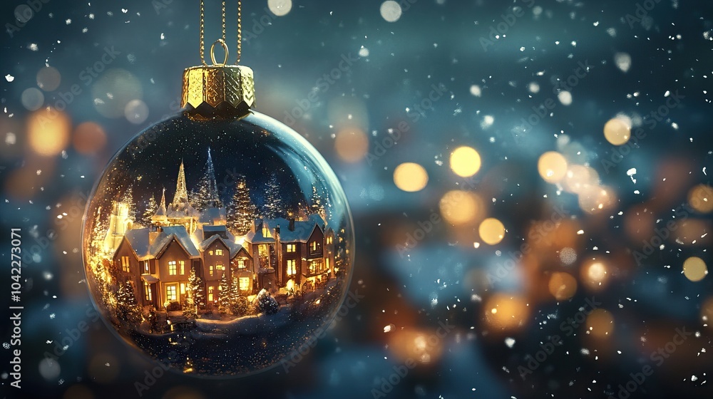 Winter Wonderland in a Christmas Bauble: A Magical Snowy Landscape Winter Wonderland in a Christmas Bauble: A Magical Snowy Landscape