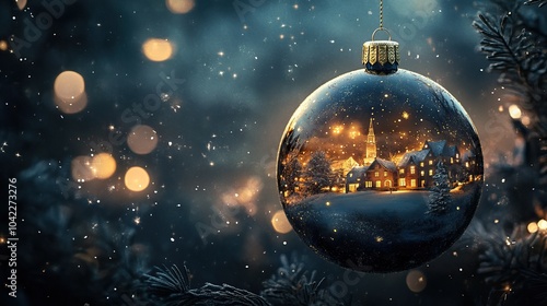 Winter Wonderland in a Christmas Bauble: A Magical Snowy Landscape